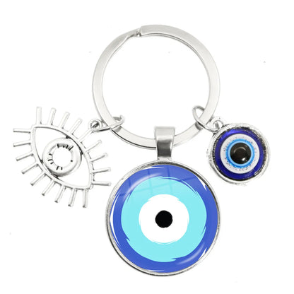 1 Piece Retro Round Devil'S Eye Alloy Metal Unisex Bag Pendant Keychain