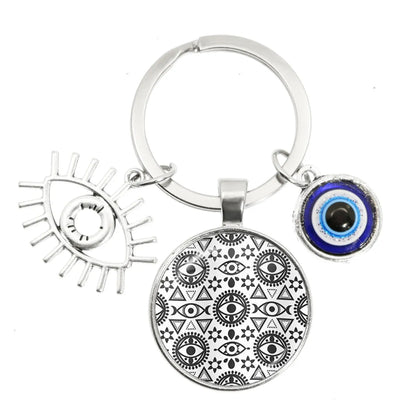 1 Piece Retro Round Devil'S Eye Alloy Metal Unisex Bag Pendant Keychain