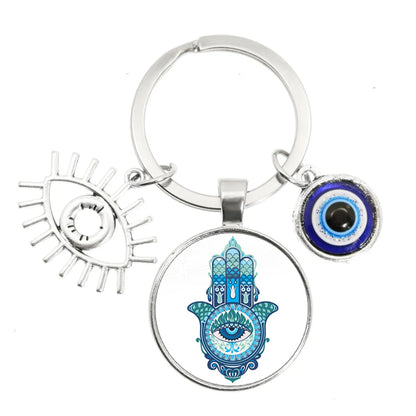 1 Piece Retro Round Devil'S Eye Alloy Metal Unisex Bag Pendant Keychain