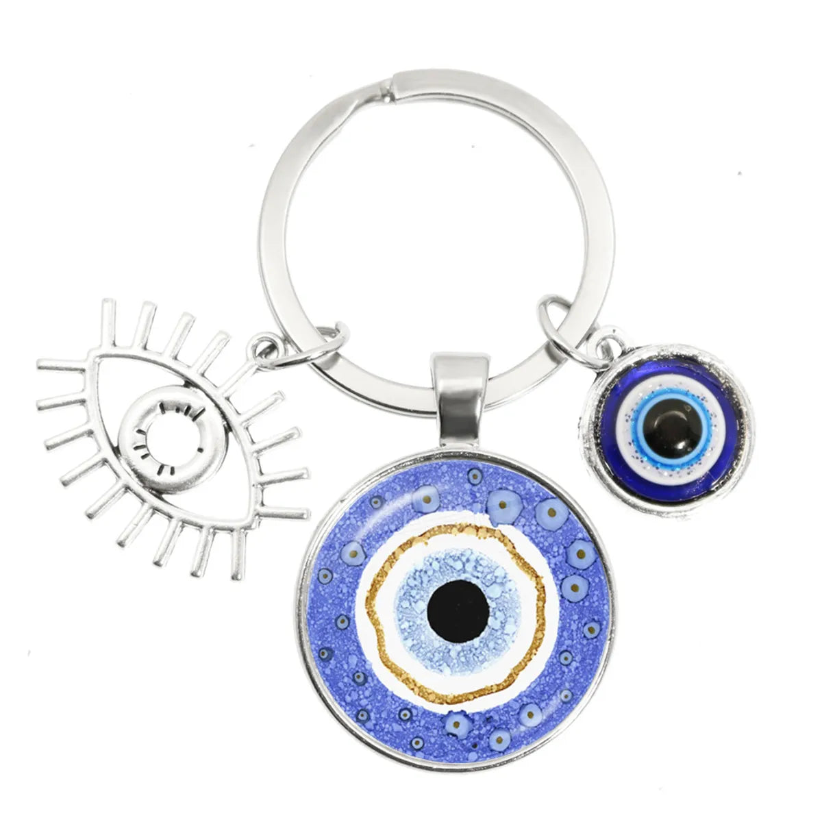 1 Piece Retro Round Devil'S Eye Alloy Metal Unisex Bag Pendant Keychain