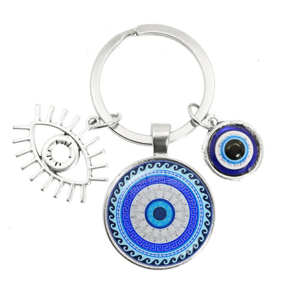 1 Piece Retro Round Devil'S Eye Alloy Metal Unisex Bag Pendant Keychain