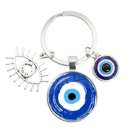 1 Piece Retro Round Devil'S Eye Alloy Metal Unisex Bag Pendant Keychain