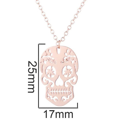 1 Piece Retro Skull Stainless Steel Plating Pendant Necklace