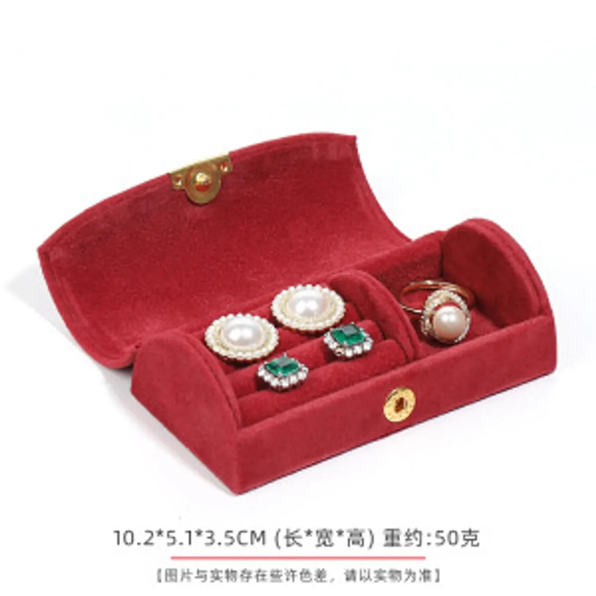 1 Piece Retro Solid Color Claimond Veins Jewelry Boxes