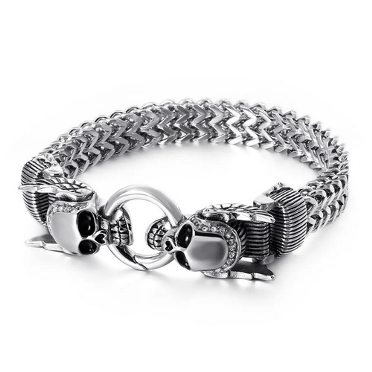 1 Piece Retro Solid Color Titanium Steel Men'S Bracelets