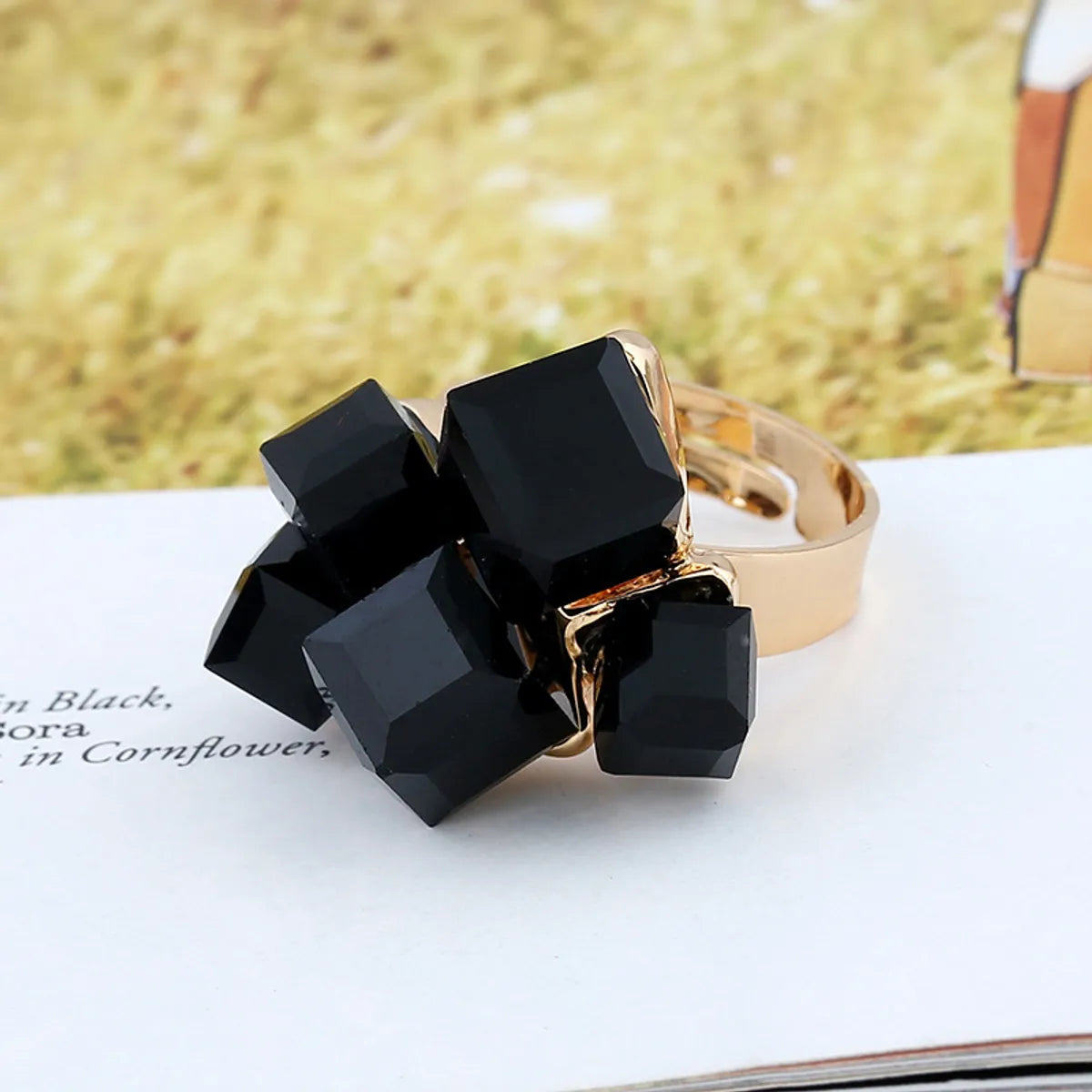 1 Piece Retro Square Alloy Austrian Crystal Women'S Rings