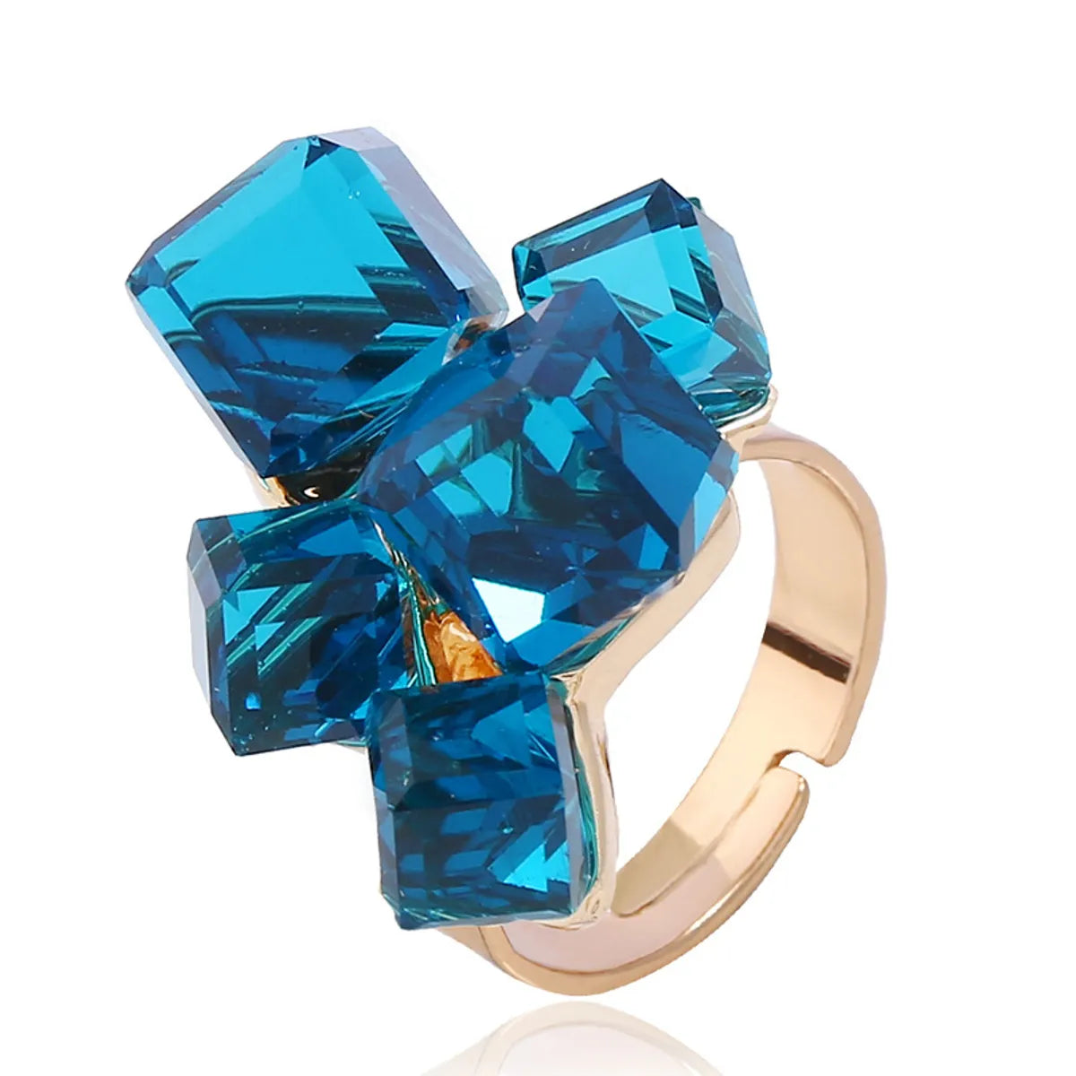 1 Piece Retro Square Alloy Austrian Crystal Women'S Rings