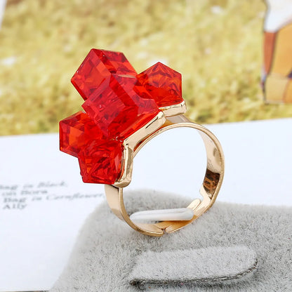 1 Piece Retro Square Alloy Austrian Crystal Women'S Rings