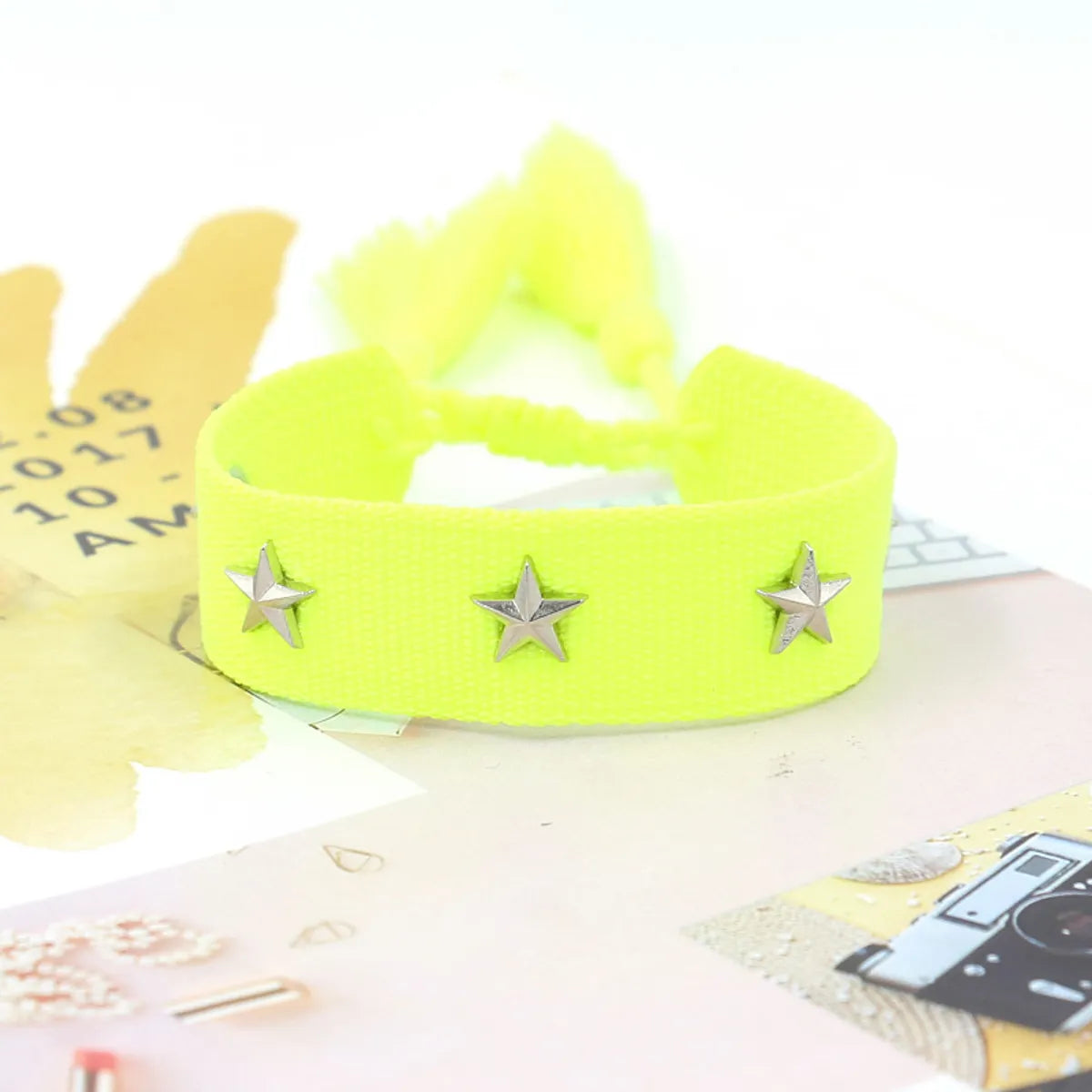 1 Piece Retro Star Stripe Alloy Polyester Unisex Bracelets