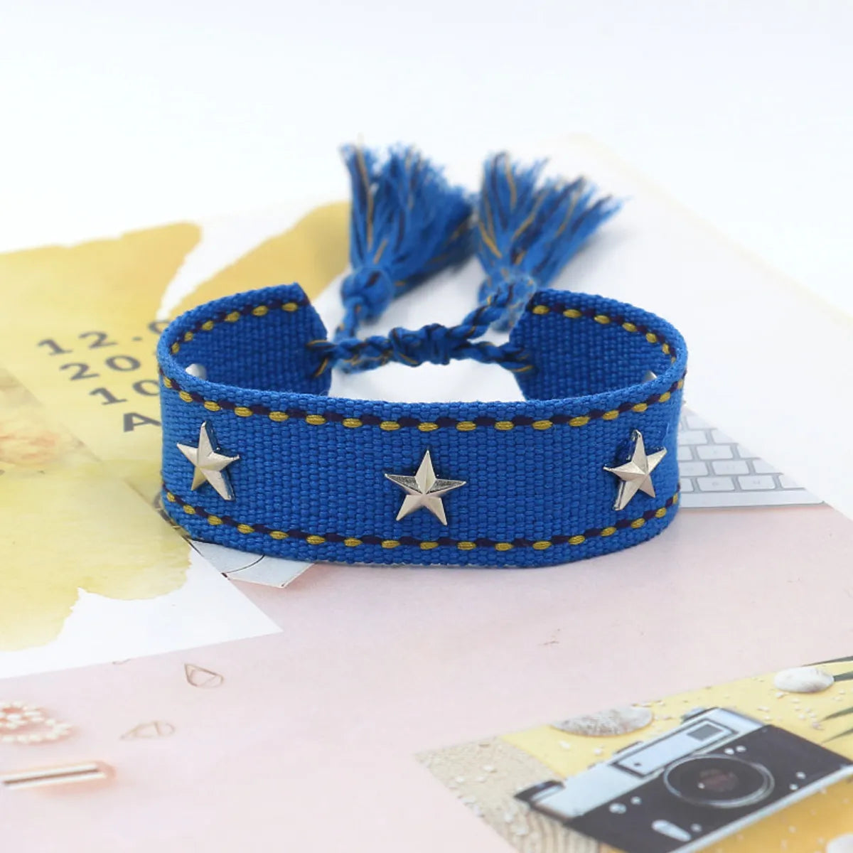 1 Piece Retro Star Stripe Alloy Polyester Unisex Bracelets