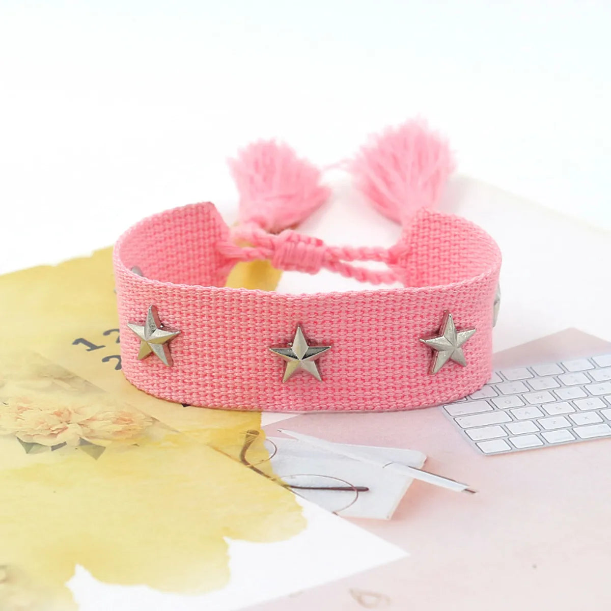 1 Piece Retro Star Stripe Alloy Polyester Unisex Bracelets