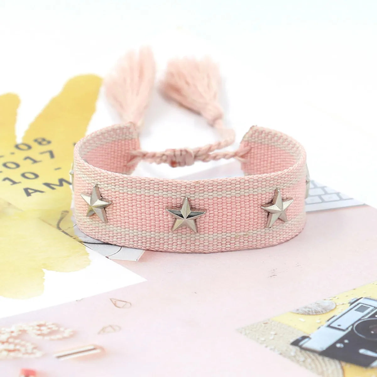 1 Piece Retro Star Stripe Alloy Polyester Unisex Bracelets