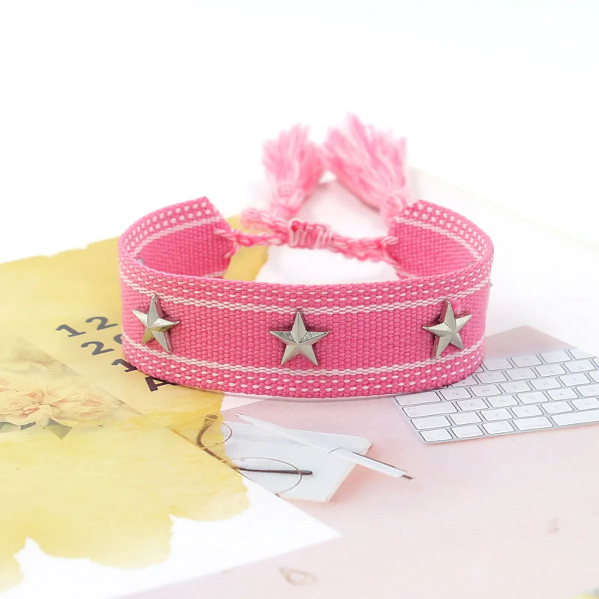 1 Piece Retro Star Stripe Alloy Polyester Unisex Bracelets