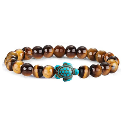 Retro Tortoise Color Block Turquoise Agate Tiger Eye Bracelets