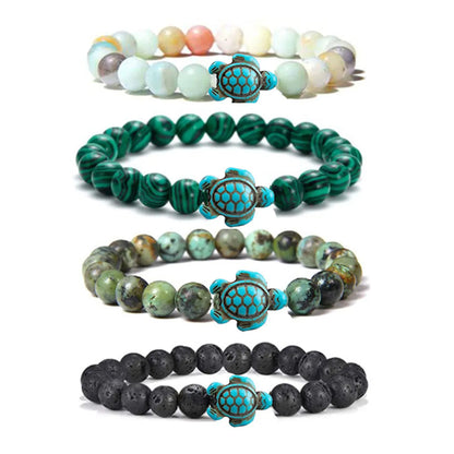 Retro Tortoise Color Block Turquoise Agate Tiger Eye Bracelets