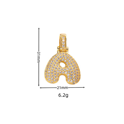 1 Piece Rhinestone Titanium Steel Artificial Diamond Letter Pendant