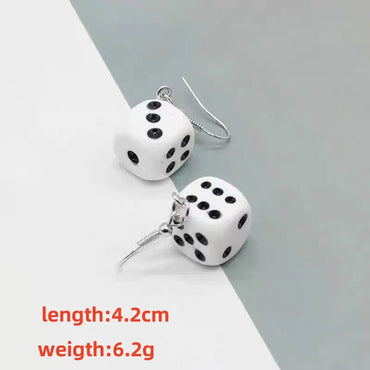 1 Piece Rock Simple Style Classic Style Dice Three-dimensional Resin Drop Earrings