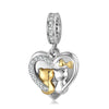 1 Piece Romantic Heart Shape Cat Rose Sterling Silver Inlay Jewelry Accessories