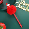 1 Piece Santa Claus Gingerbread Snowman Learning Christmas PP Pu Rabbit Fur Cute Ballpoint Pen