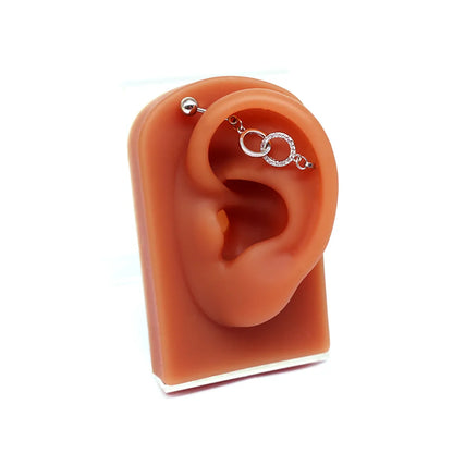 1 Piece Sexy Simple Style Cat Flower Bow Knot Epoxy Plating Inlay Stainless Steel Rhinestones Ear Studs