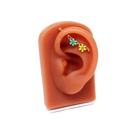 1 Piece Sexy Simple Style Cat Flower Bow Knot Epoxy Plating Inlay Stainless Steel Rhinestones Ear Studs