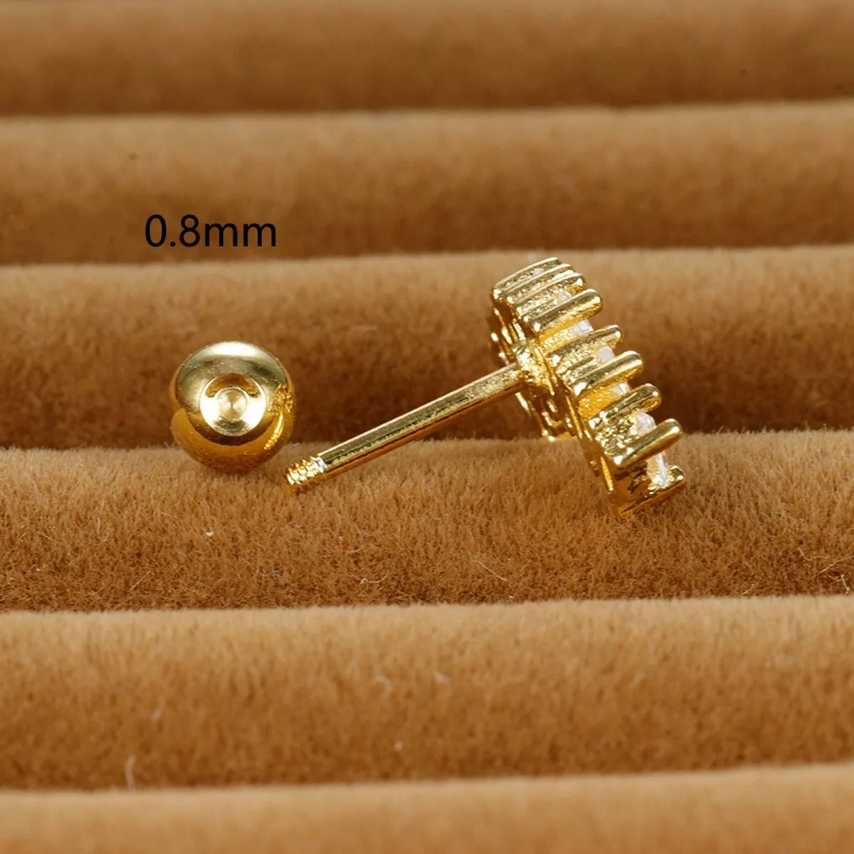 1 Piece Shiny Geometric Plating Inlay Copper Zircon Ear Studs