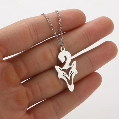 Stainless Steel Titanium Steel Simple Style Hollow Out Animal Pendant Necklace