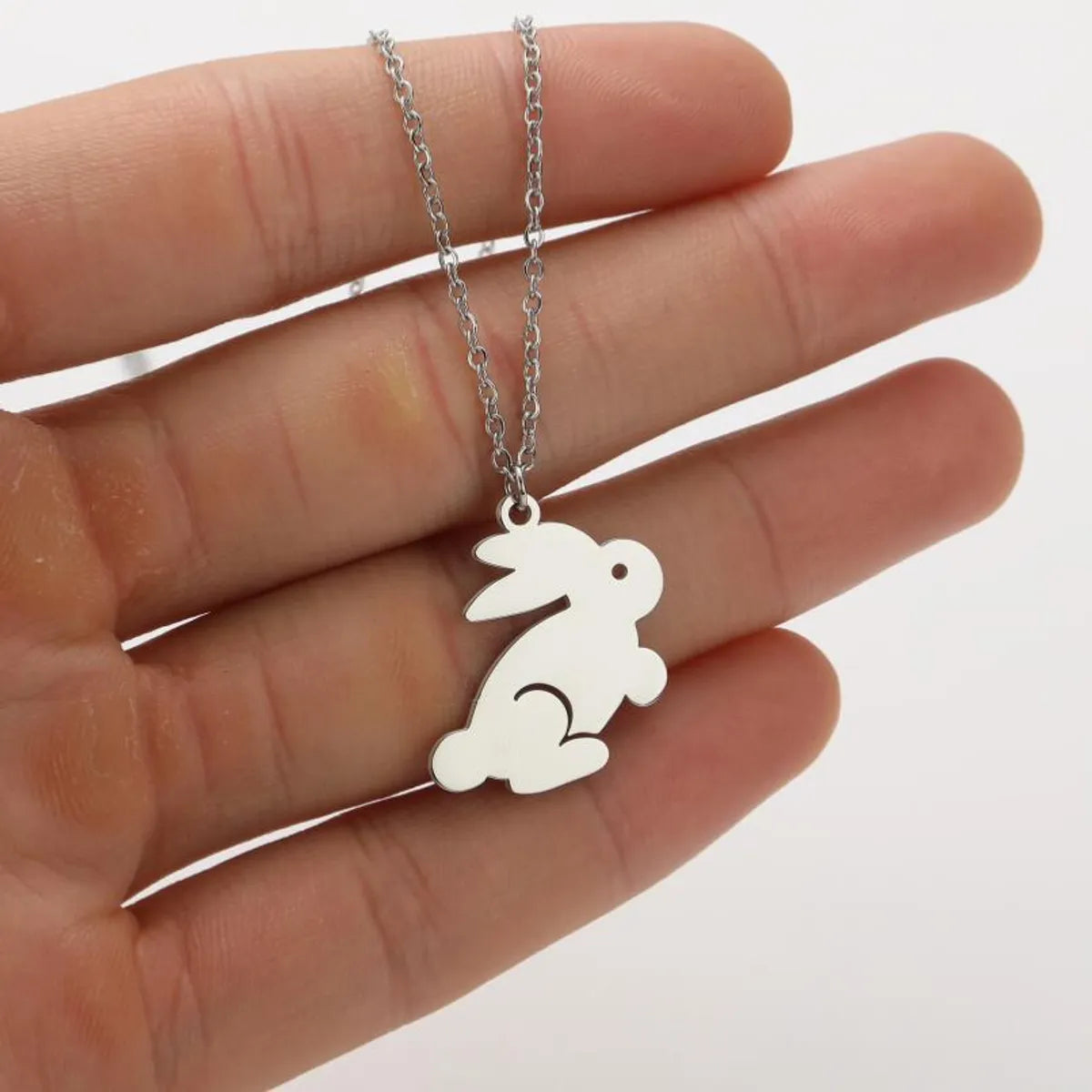 Stainless Steel Titanium Steel Simple Style Hollow Out Animal Pendant Necklace