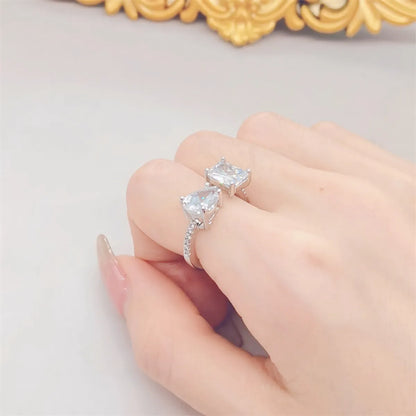 1 Piece Simple Style Asymmetrical Artificial Gemstones Plating Women'S Open Ring