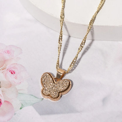 1 Piece Simple Style Butterfly Alloy Plating Women's Pendant Necklace