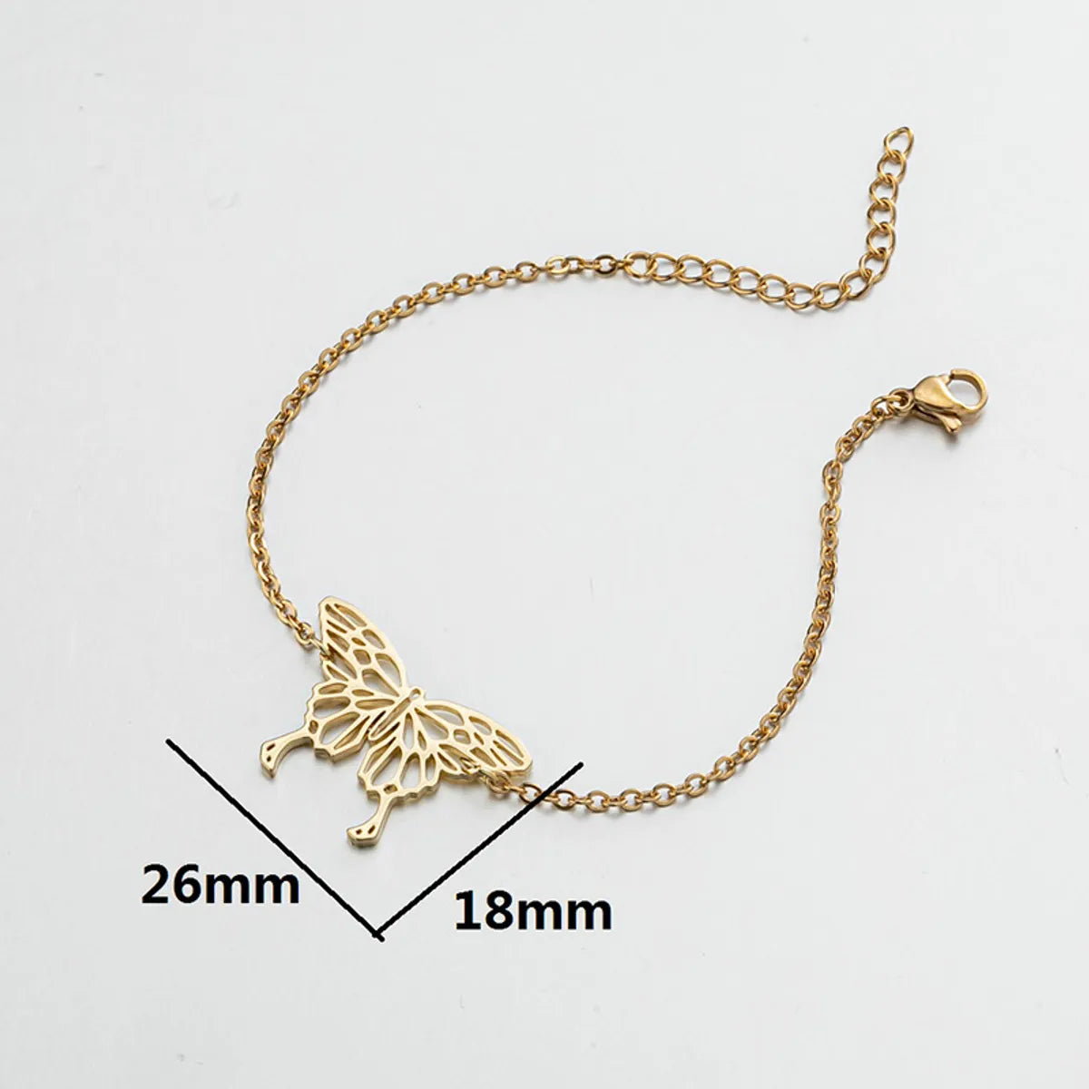 1 Piece Simple Style Butterfly Titanium Steel Bracelets