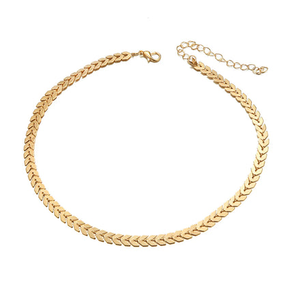 1 Piece Simple Style Circle Fish Bone Alloy Plating Women'S Choker