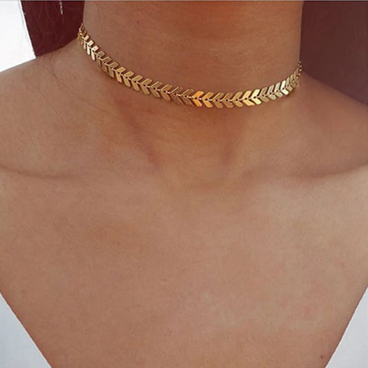 1 Piece Simple Style Circle Fish Bone Alloy Plating Women'S Choker