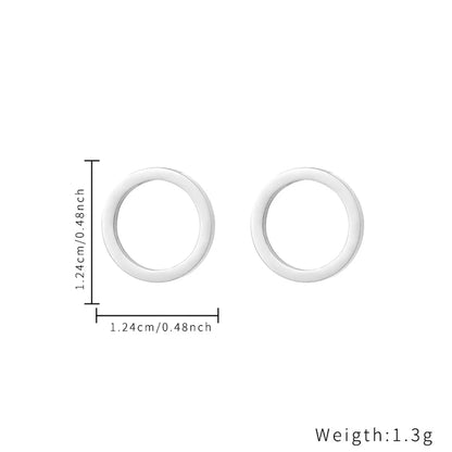 1 Piece Simple Style Circle Solid Color Stainless Steel Ear Studs