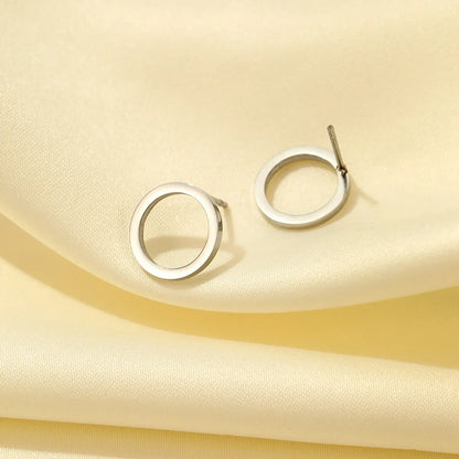 1 Piece Simple Style Circle Solid Color Stainless Steel Ear Studs