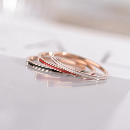 1 Piece Simple Style Circle Titanium Steel Plating Rings