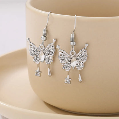 1 Piece Simple Style Classic Style Animal Letter Inlay Alloy Rhinestones Drop Earrings