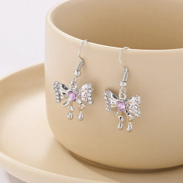 1 Piece Simple Style Classic Style Animal Letter Inlay Alloy Rhinestones Drop Earrings