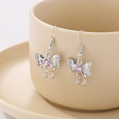 1 Piece Simple Style Classic Style Animal Letter Inlay Alloy Rhinestones Drop Earrings