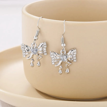 1 Piece Simple Style Classic Style Animal Letter Inlay Alloy Rhinestones Drop Earrings