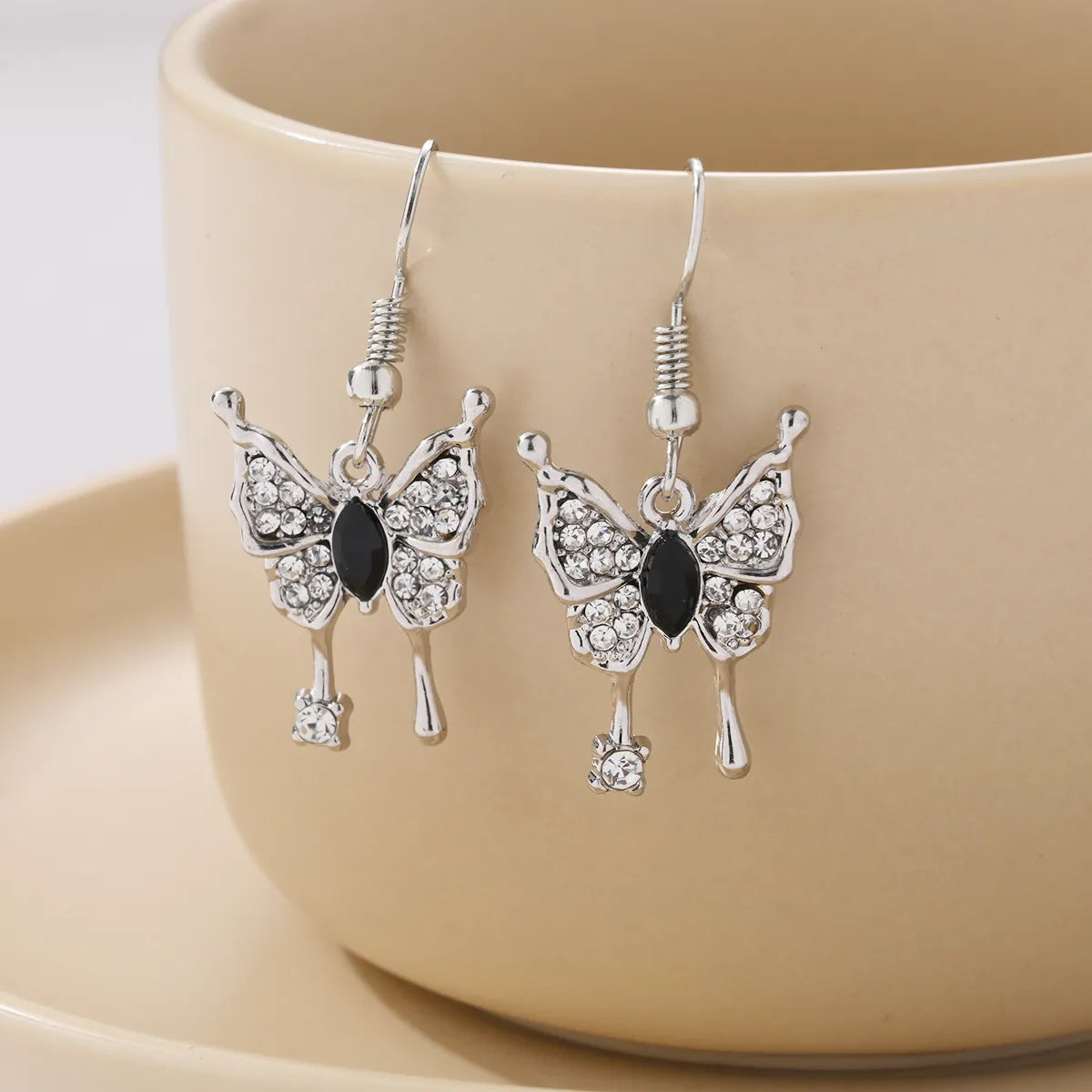 1 Piece Simple Style Classic Style Animal Letter Inlay Alloy Rhinestones Drop Earrings