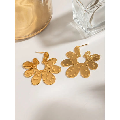 1 Piece Simple Style Classic Style Flower 304 Stainless Steel Ear Studs