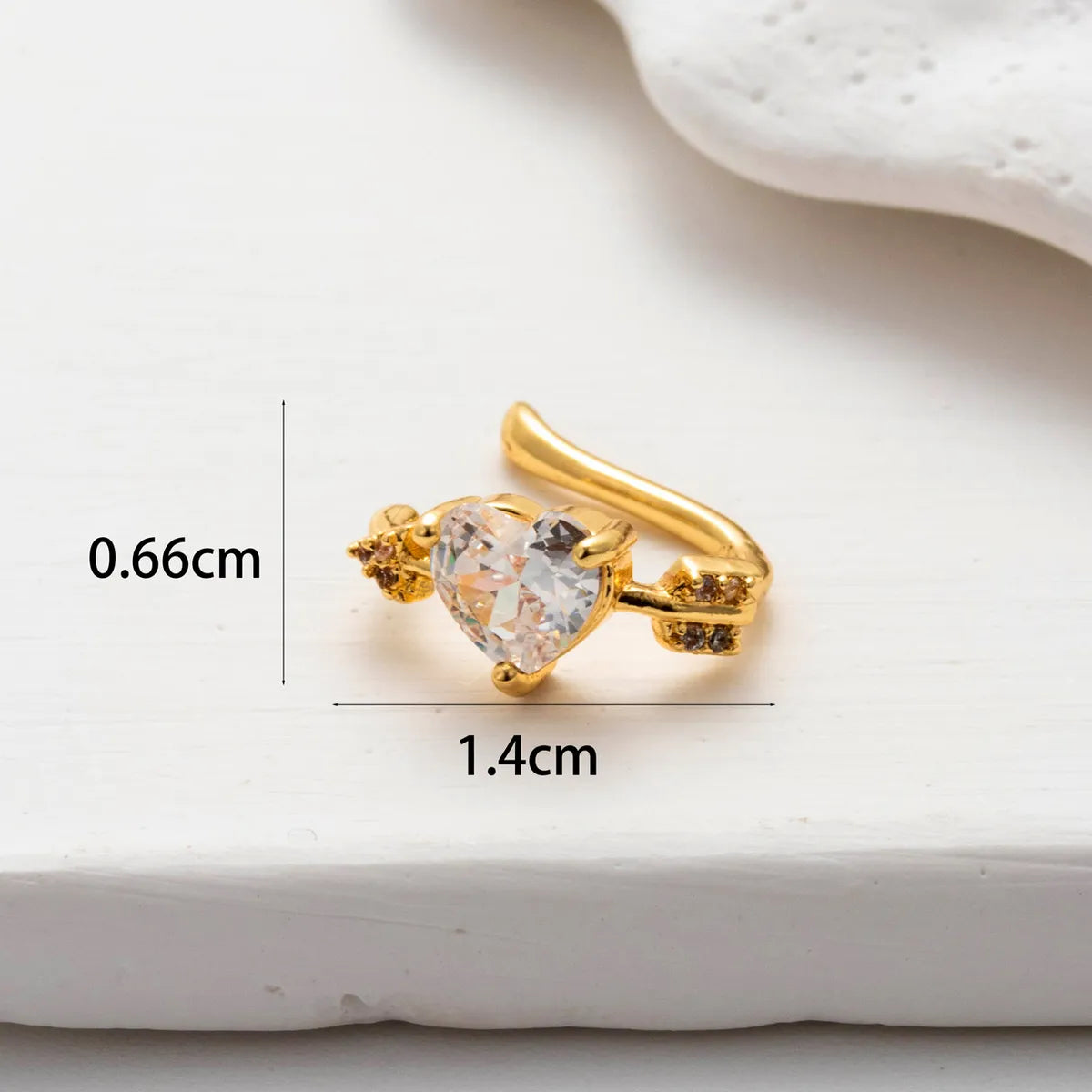 1 Piece Simple Style Classic Style Heart Shape Flower Bow Knot Inlay Copper Zircon Ear Cuffs