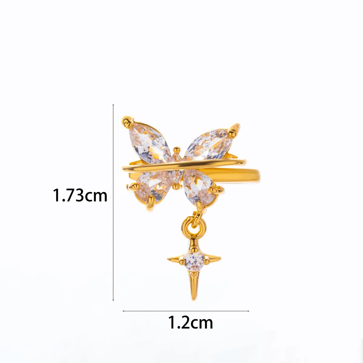 1 Piece Simple Style Classic Style Heart Shape Flower Bow Knot Inlay Copper Zircon Ear Cuffs