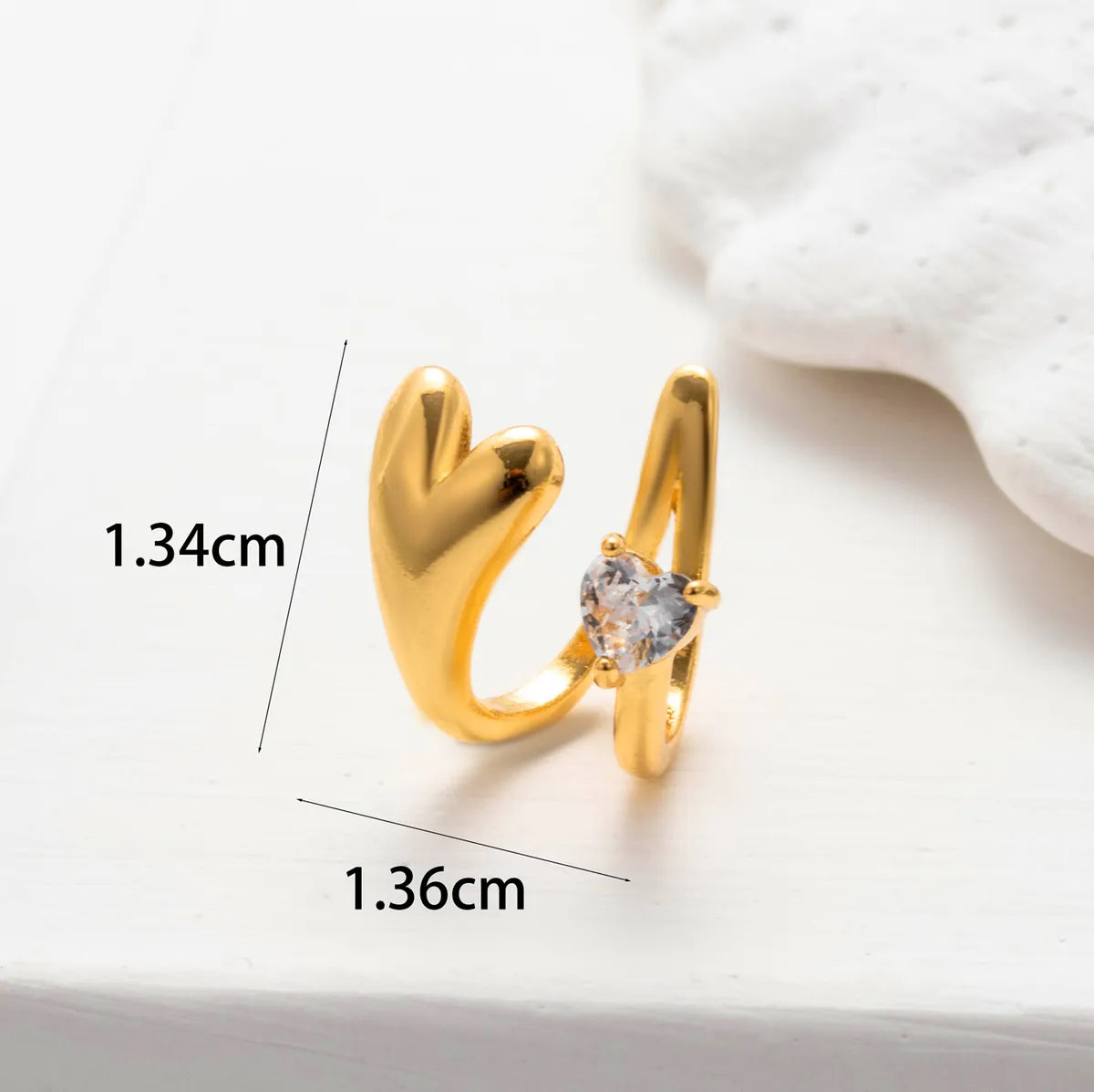 1 Piece Simple Style Classic Style Heart Shape Flower Bow Knot Inlay Copper Zircon Ear Cuffs