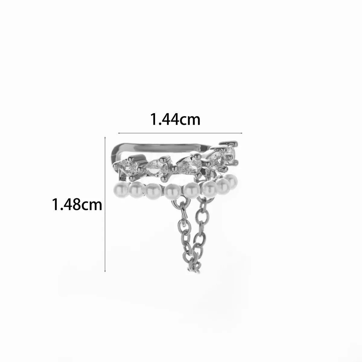 1 Piece Simple Style Classic Style Heart Shape Flower Bow Knot Inlay Copper Zircon Ear Cuffs