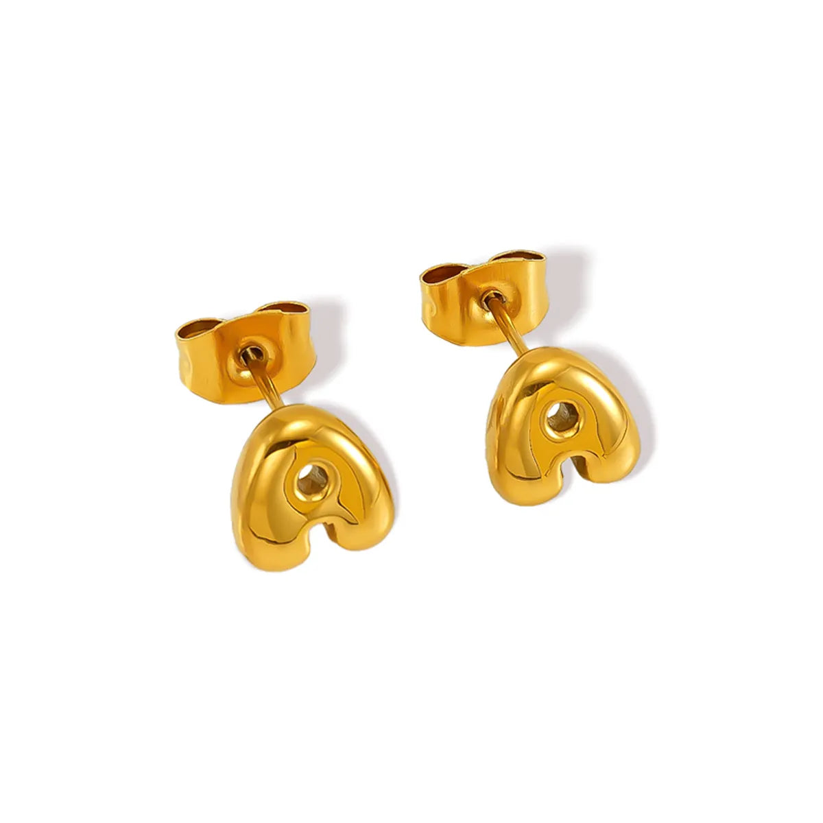 1 Piece Simple Style Classic Style Letter Plating 304 Stainless Steel 18K Gold Plated Ear Studs