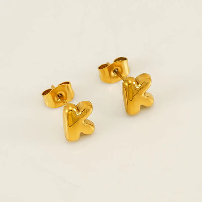 1 Piece Simple Style Classic Style Letter Plating 304 Stainless Steel 18K Gold Plated Ear Studs