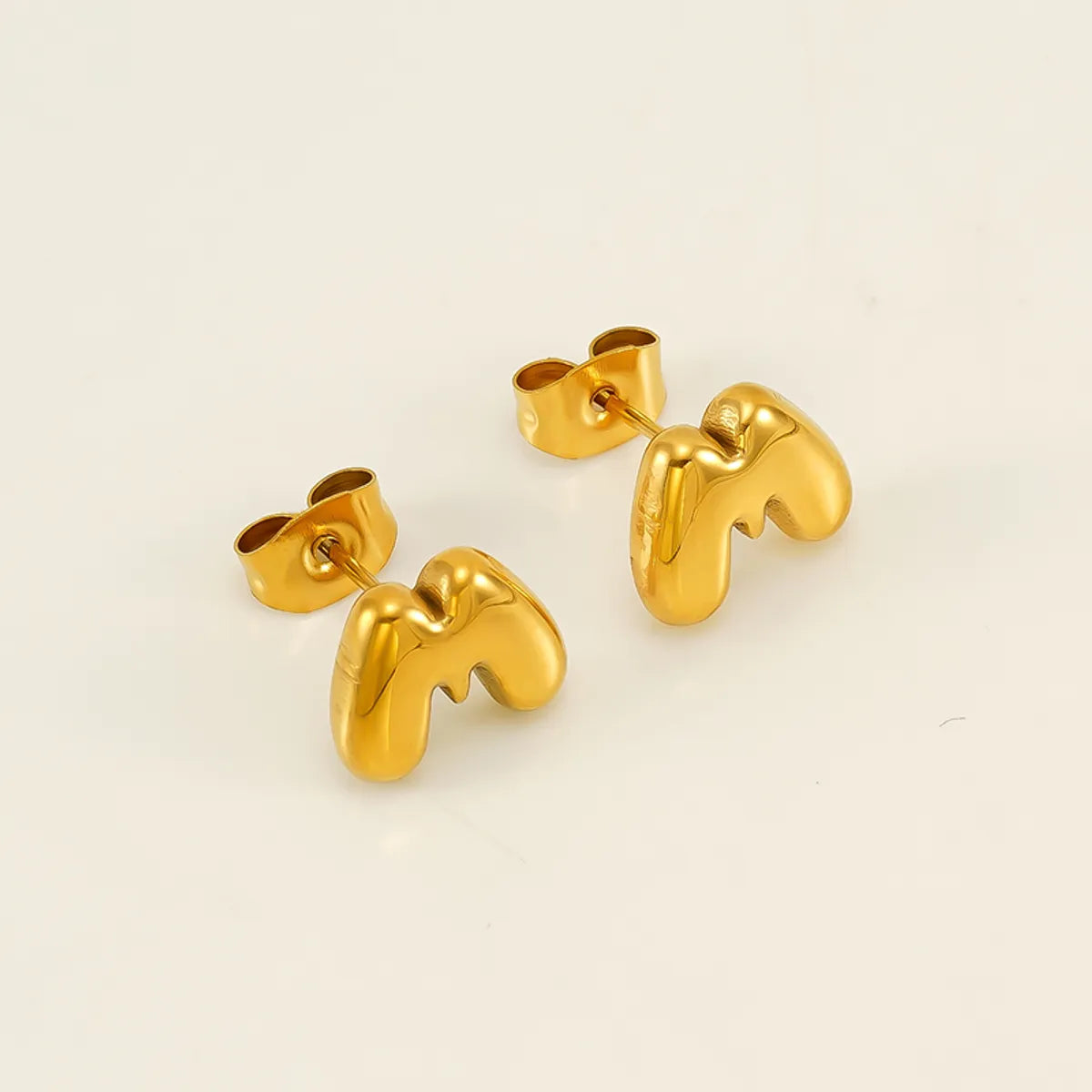 1 Piece Simple Style Classic Style Letter Plating 304 Stainless Steel 18K Gold Plated Ear Studs