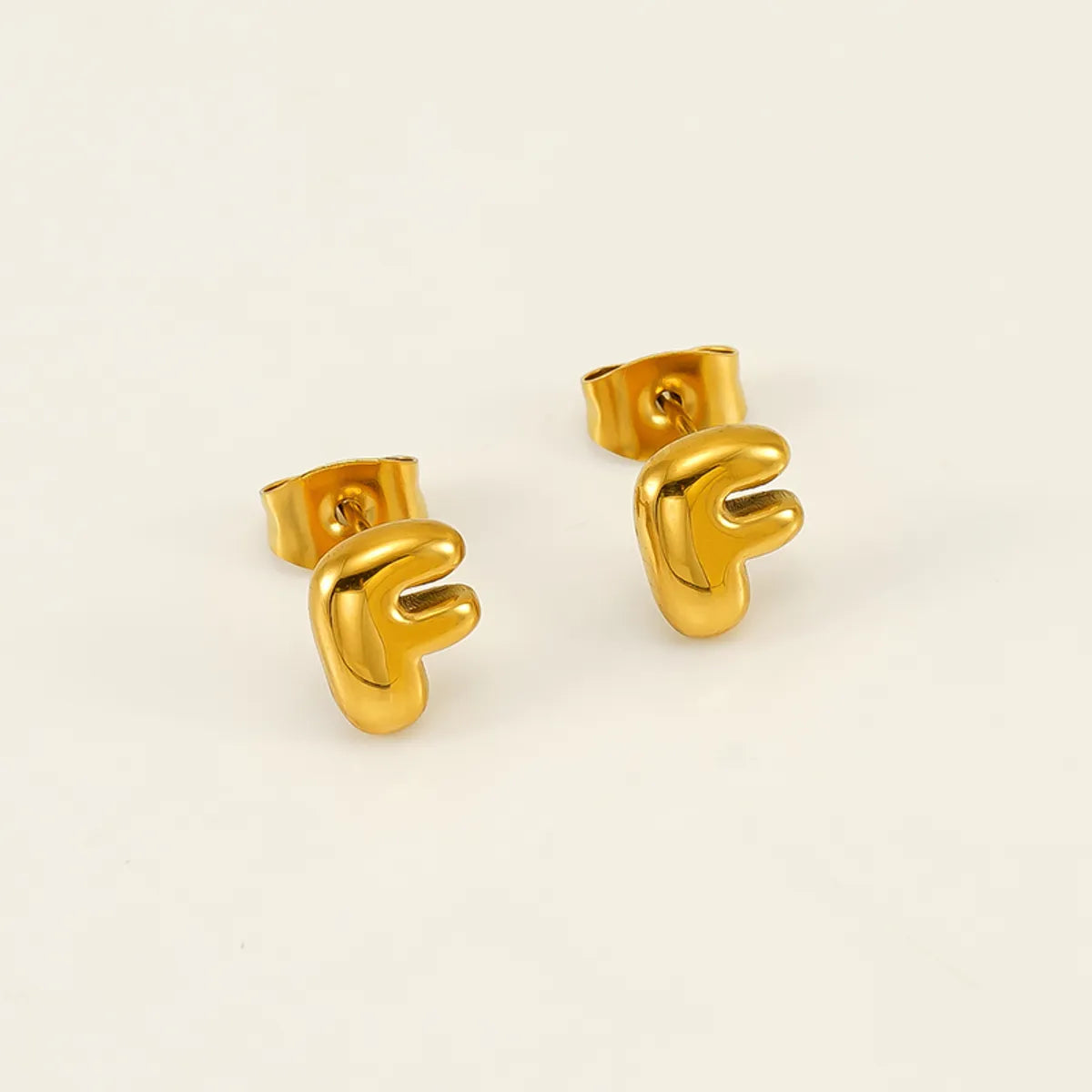 1 Piece Simple Style Classic Style Letter Plating 304 Stainless Steel 18K Gold Plated Ear Studs